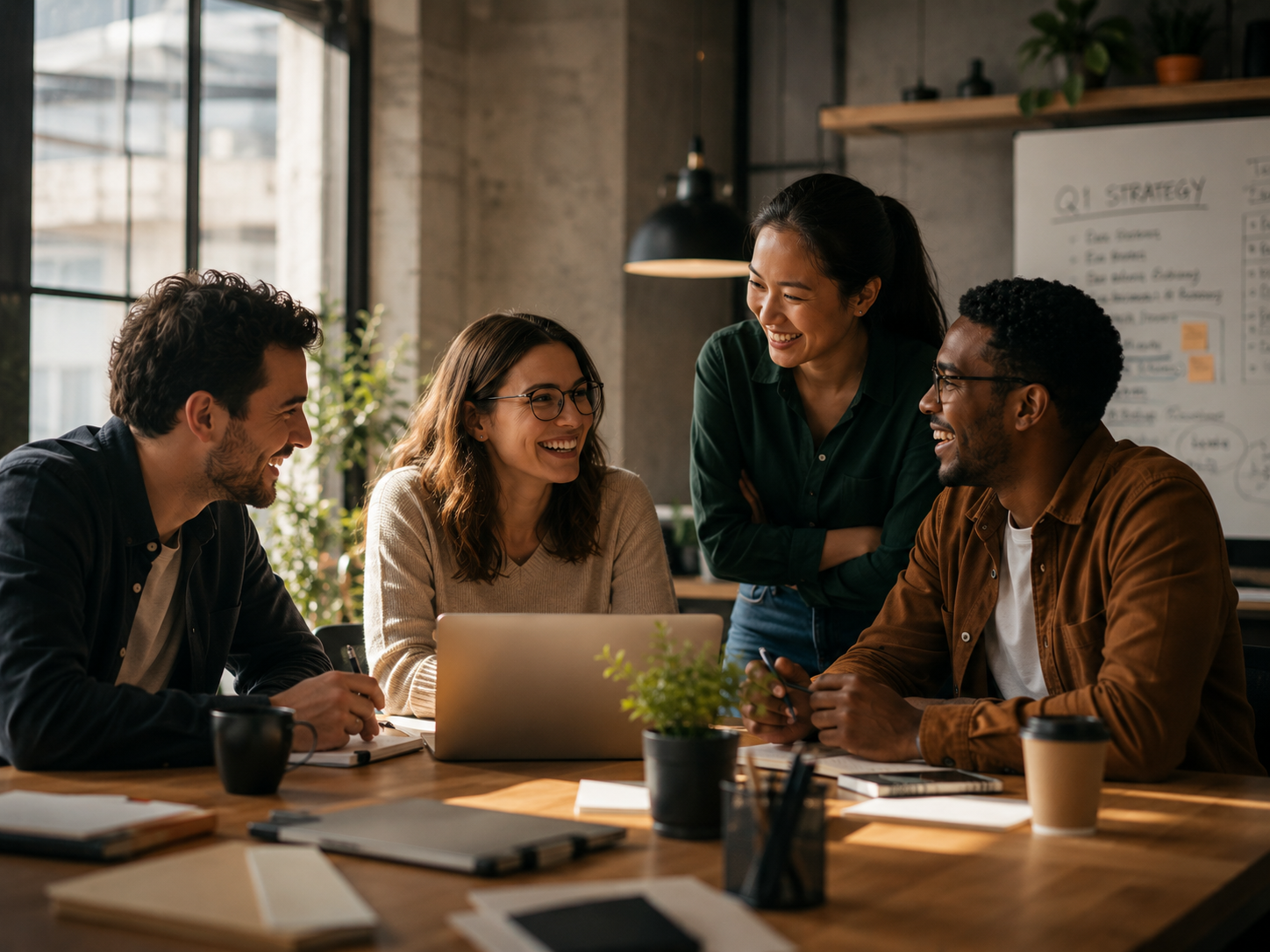 A diverse team collaborating in a CharAge session